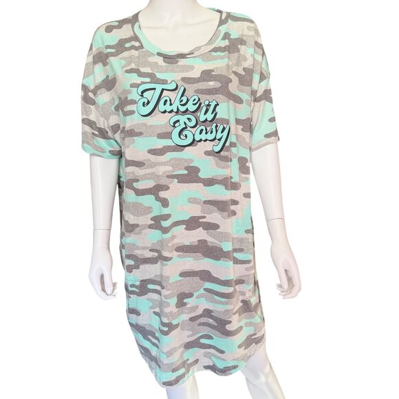 Joyspun & Secret Treasures Soft Lounge Dresses Floral & Camo w/ Pockets L/XL 2pk - Picture 4 of 11